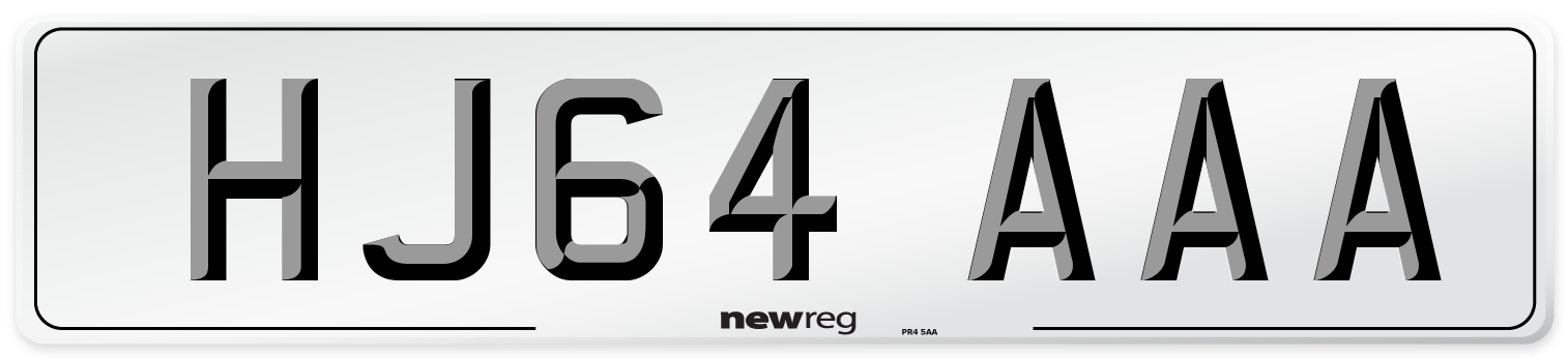 HJ64 AAA Number Plate from New Reg